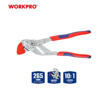 Клещи переставные WORKPRO 265 мм CR-V (с кнопкой + накладки) WP231162