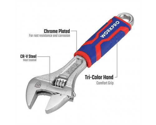 Разводной ключ WORKPRO 150 мм CR-V WP272010