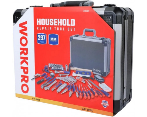 Набор инструментов WORKPRO в алюминевом кейсе 297 шт WP209031