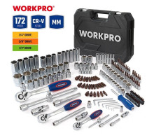 Набор инструментов WORKPRO 1/4"+3/8"+1/2" 172 шт. WP202545
