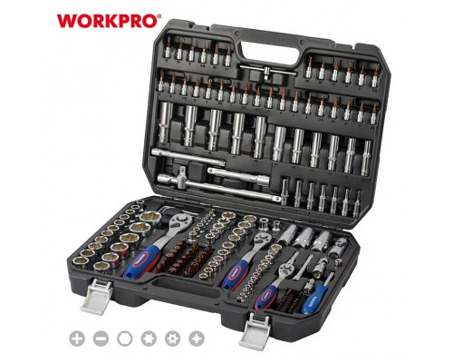 Набор инструментов WORKPRO 1/4"+3/8"+1/2" 172 шт. WP202545