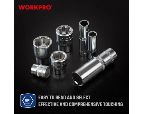 Набор инструментов WORKPRO 1/4"+3/8"+1/2" 172 шт. WP202545