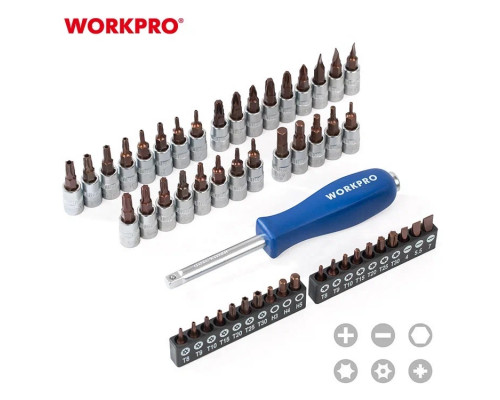 Набор инструментов WORKPRO 1/4"+3/8"+1/2" 172 шт. WP202545