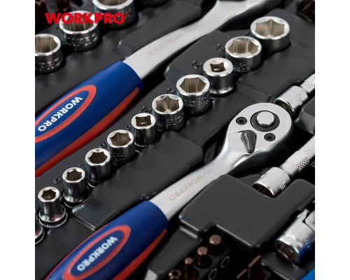 Набор инструментов WORKPRO 1/4"+3/8"+1/2" 172 шт. WP202545