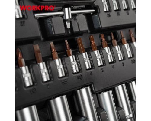 Набор инструментов WORKPRO 1/4"+3/8"+1/2" 172 шт. WP202545