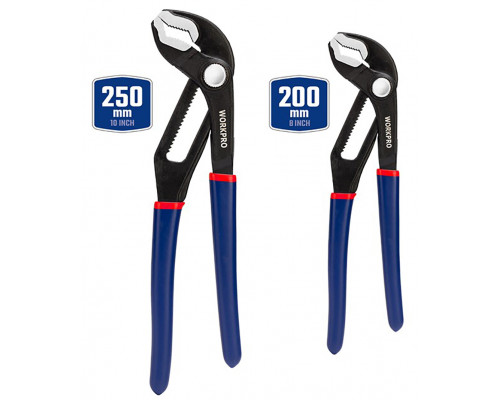 Переставные клещи WORKPRO быстрорегулируемые, 200 мм, 250 мм, 2 шт. WP201005