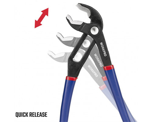 Клещи переставные 200 мм CR-V (с кнопкой) WORKPRO WP231086