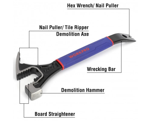 Монтировка-гвоздодер WORKPRO 450 мм WP245006