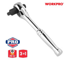 Ключ трещоточный WORKPRO 3-в-1 1/4"+3/8"+1/2" WP271014
