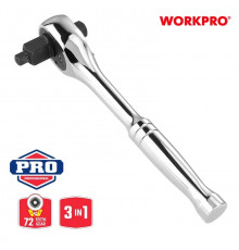 Ключ трещоточный WORKPRO 3-в-1 1/4"+3/8"+1/2" WP271014