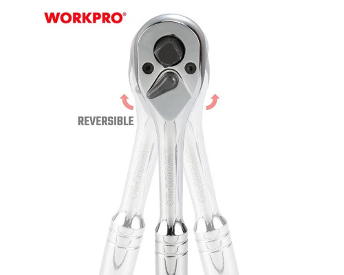 Ключ трещоточный WORKPRO 3-в-1 1/4"+3/8"+1/2" WP271014