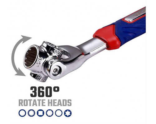 Многофункциональный гаечный ключ с головками WORKPRO 8-в-1 WP272018