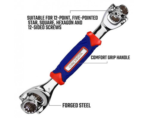 Многофункциональный гаечный ключ с головками WORKPRO 8-в-1 WP272018