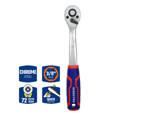 Ключ трещоточный WORKPRO 3/8", 72 зуба WP271011