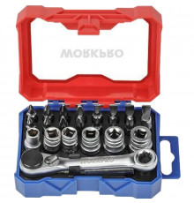 Набор mini WORKPRO трещетка 1/4 и биты, 32 шт WP200534