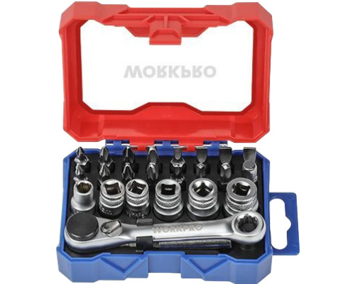 Набор mini WORKPRO трещетка 1/4 и биты, 32 шт WP200534
