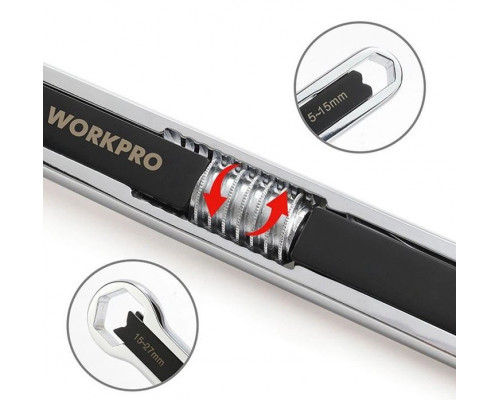 Универсальный разводной ключ WORKPRO 5-27 мм WP272016