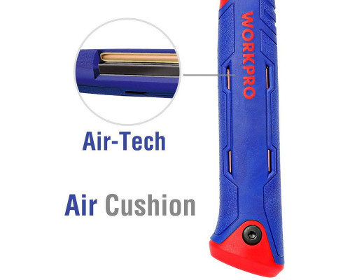 Молоток-гвоздодер кованый цельный с антивибрационной системой в рукоятке (560 г) WORKPRO WP241015