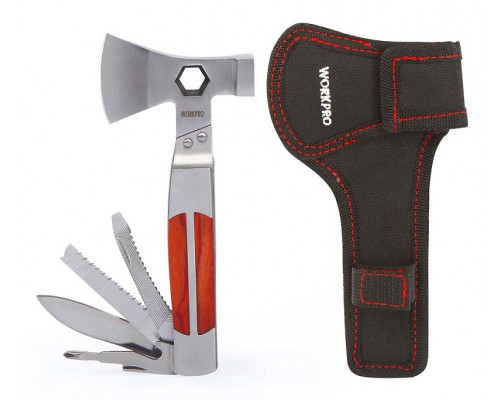 Топор-мультитул WORKPRO 12 в 1, нержавеющая сталь WP383001