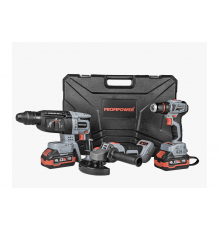 Аккумуляторный бесщеточный набор 3в1 Profipower ProfiSet-3E18 Li-ion-2шт, 4Ач, З/У, кейс, E0080,T0056, T0058 E0247