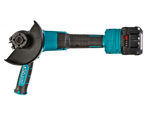 Аккумуляторная бесщеточная угловая шлифмашина Sturm, 18В, 1BatterySystem, 125мм, плавный пуск, 1x4Ач, кейс CAG18125BLE