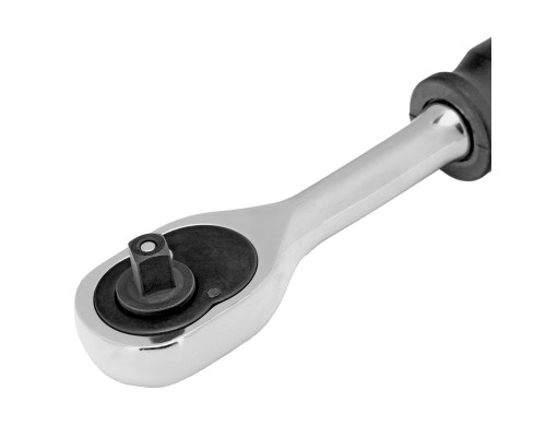 Ключ-трещотка 1/4", 45 зубьев, с быстрым сбросом, CrV, хром Сибртех 14000