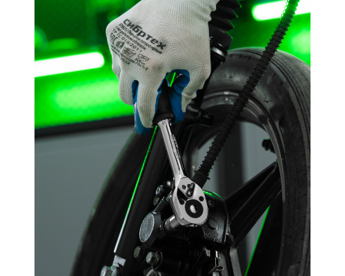 Ключ-трещотка 3/8", 45 зубьев, с быстрым сбросом, CrV, хром Сибртех 14002