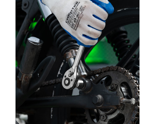 Ключ-трещотка 3/8", 45 зубьев, с быстрым сбросом, CrV, хром Сибртех 14002