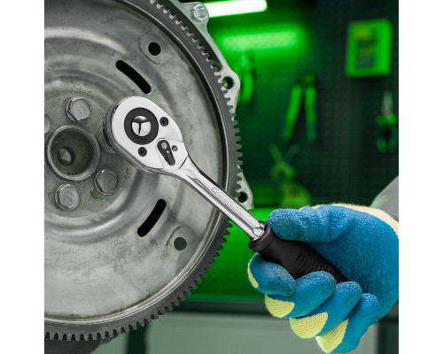 Ключ-трещотка 1/2", 45 зубьев, с быстрым сбросом, CrV, хром Сибртех 14004