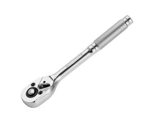 Ключ-трещотка 1/4", 45 зубьев, цельнометаллический, с быстрым сбросом, CrV, хром Сибртех 14014