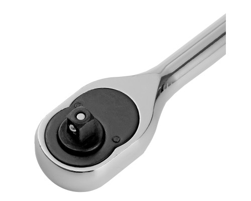 Ключ-трещотка 1/4", 45 зубьев, цельнометаллический, с быстрым сбросом, CrV, хром Сибртех 14014