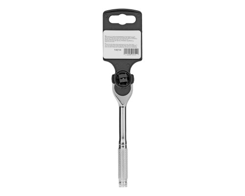 Ключ-трещотка 1/4", 45 зубьев, цельнометаллический, с быстрым сбросом, CrV, хром Сибртех 14014