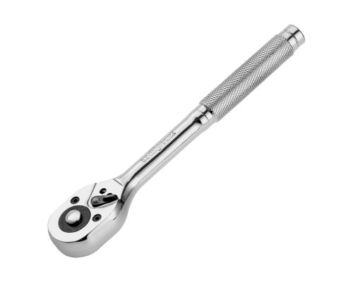 Ключ-трещотка 3/8", 45 зубьев, цельнометаллический, с быстрым сбросом, CrV, хром Сибртех 14018