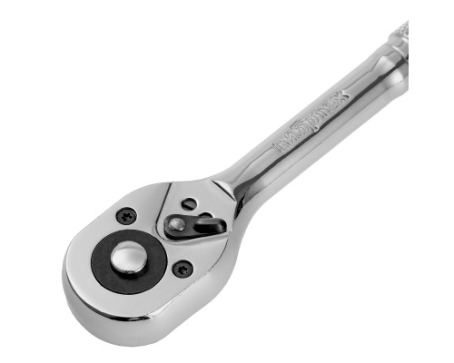 Ключ-трещотка 3/8", 45 зубьев, цельнометаллический, с быстрым сбросом, CrV, хром Сибртех 14018