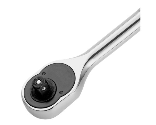 Ключ-трещотка 3/8", 45 зубьев, цельнометаллический, с быстрым сбросом, CrV, хром Сибртех 14018