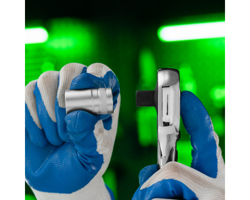 Ключ-трещотка 1/2", 45 зубьев, цельнометаллический, с быстрым сбросом, CrV, хром Сибртех 14019