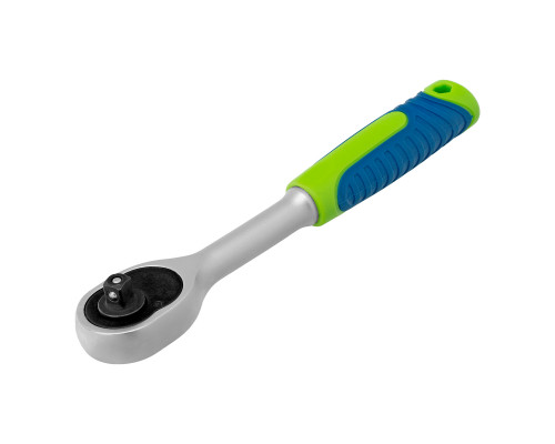 Ключ-трещотка 1/4", 45 зубьев, с быстрым сбросом, матовый хром Сибртех 14021