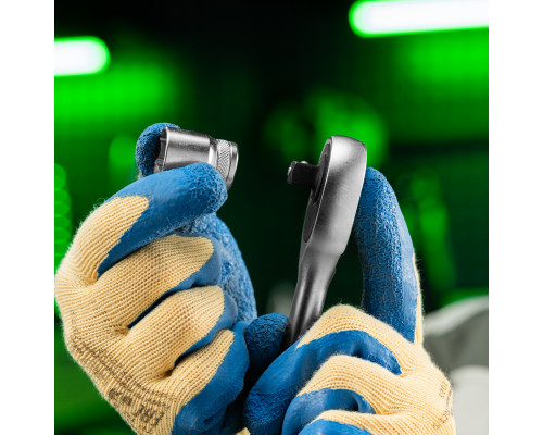 Ключ-трещотка 3/8", 45 зубьев, с быстрым сбросом, матовый хром Сибртех 14022