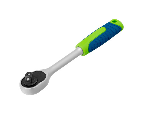 Ключ-трещотка 1/2", 45 зубьев, с быстрым сбросом, матовый хром Сибртех 14023