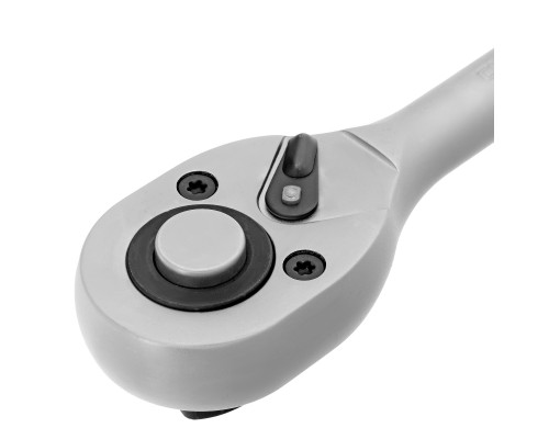 Ключ-трещотка 1/2", 45 зубьев, с быстрым сбросом, матовый хром Сибртех 14023