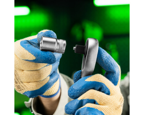 Ключ-трещотка 1/2", 45 зубьев, с быстрым сбросом, матовый хром Сибртех 14023