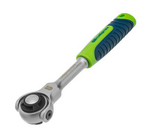 Ключ-трещотка 1/4", 72 зуба, поворотная голова, с быстрым сбросом Сибртех 14035