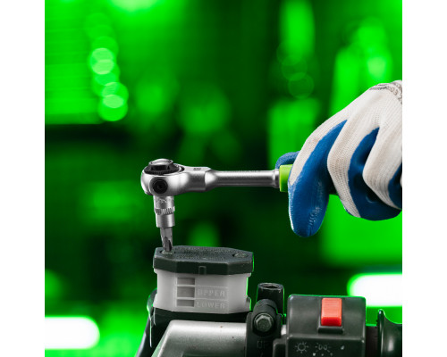 Ключ-трещотка 1/4", 72 зуба, поворотная голова, с быстрым сбросом Сибртех 14035