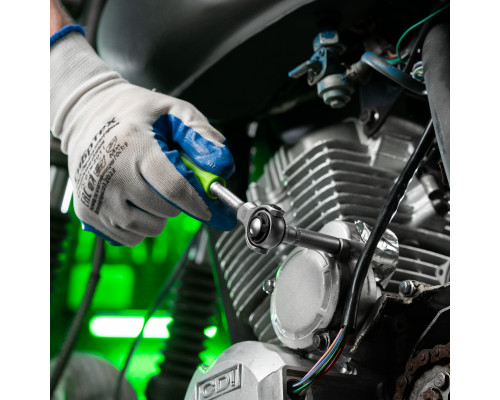 Ключ-трещотка 1/4", 72 зуба, поворотная голова, с быстрым сбросом Сибртех 14035