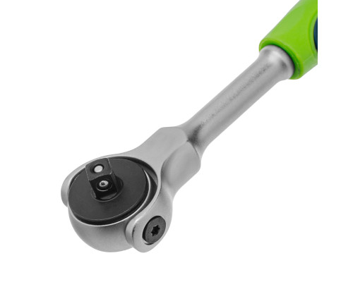 Ключ-трещотка 1/4", 72 зуба, поворотная голова, с быстрым сбросом Сибртех 14035