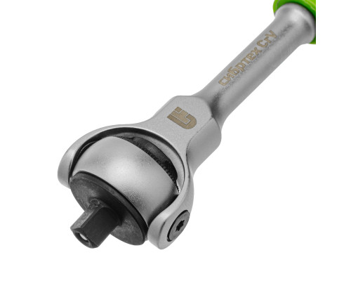 Ключ-трещотка 1/4", 72 зуба, поворотная голова, с быстрым сбросом Сибртех 14035