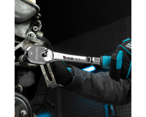 Ключ-трещотка 1/2", CrV, 90 зубьев, усиленный, хром Gross 14055