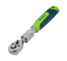 Ключ-трещотка телескопический 1/4", 170-230 мм, 72 зуба, с быстрым сбросом Сибртех 14075