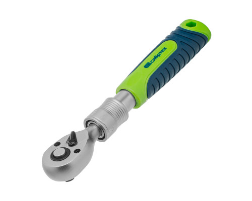 Ключ-трещотка телескопический 1/4", 170-230 мм, 72 зуба, с быстрым сбросом Сибртех 14075