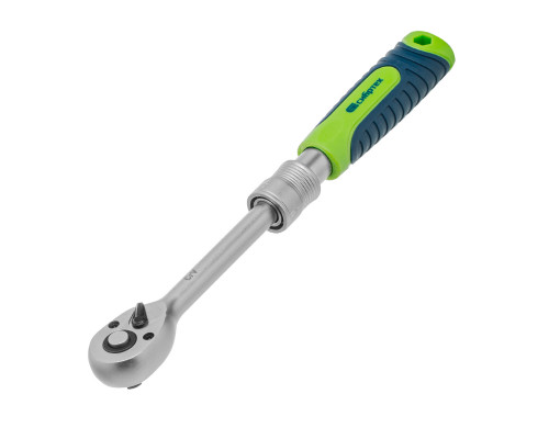 Ключ-трещотка телескопический 1/4", 170-230 мм, 72 зуба, с быстрым сбросом Сибртех 14075